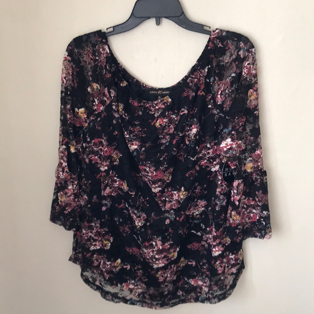 Multicolor off the shoulder mesh top